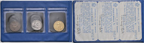 SAN MARINO Medaglie 1965 Trittico XXIX Campionato del Mondo di Tiro al Piccione - AU (g 6,55 marcata 900); AG (g 5,75 marcata 800); AE (g 4,00) In con...