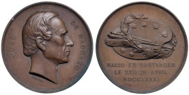 SPAGNA. Jose de Madrazo Medaglia 1881 A ricordo del pittore nato nel 1781 Centenario - Opus: Fernandez - AE (g 55,49 - Ã˜ 45,5 mm) Con cofanetto tondo...