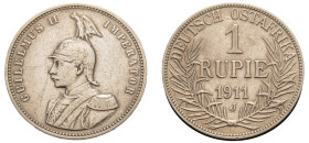 German East Africa, Wilhelm II, 1888-1918. Rupie, 1911 J, Hamburg mint, 11.59g (KM10).

Good very fine.