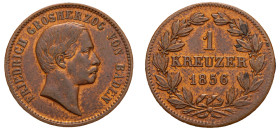 German States, Baden, Friedrich I, 1852-1856. Kreuzer, 1856, Karlsruhe mint, 3.88g (KM232).

Extremely fine.