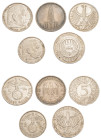 German, Third Reich (3), 1933-1945 and Federal Republic (2), 1949-. Lot of 5 silver coins comprising 5 Marks, 1934 A, 13.90g (KM83); 5 Marks, 1936 A, ...