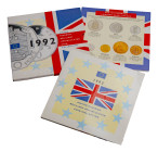 Great Britain, Elizabeth II, 1952-2022. Official set (9), Penny, 2; 5; 10; 10; 20; 50; 50 Pence (European Community) and Pound, 1992, Royal mint (KM-M...