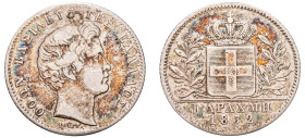 Greece, King Otto, 1832-1862. Drachma, 1832, First Type, Munich mint, 4.41g (KM15; Divo 12a).

Good very fine.