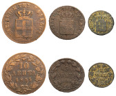 Greece, King Otto, 1832-1862. Lot of 3 coins comprising 2 Lepta, 1851, Fourth Type, Athens mint, 2.38g (KM31; Divo 28a); 5 Lepta, 1851, Fourth Type, A...