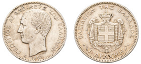 Greece, King George I, 1863-1913. Drachma, 1883 A, First Type, Paris mint, 4.97g (KM38; Divo 53a; IV3).

About extremely fine.
