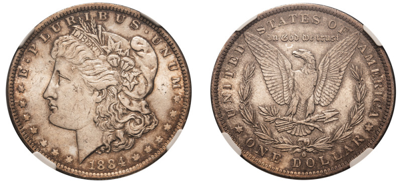 USA, Federal Republic, 1776-. “Morgan” Dollar, 1884 O, New Orleans mint (KM110)....