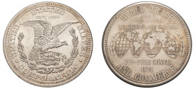USA, Federal Republic, 1776-. One oz silver, 1974, World Trade and Commerce - United States Silver Corporation, 31.36g.

Uncirculated.