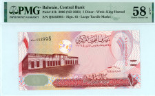 Bahrain
Central Bank
Dinar, 2006 (ND 2023)
S/N QS552995 - Signature #2
Large Tactile Marks
Watermark: King Hamad
Pick 31b

Graded Choice About Uncircu...