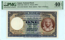 Egypt
National Bank
Pound, 19th May 1948
S/N J/101 942146 - Signature of Leith-Ross
Printer: BWC
Watermark: Sphinx
Pick 22d

Graded Extremely Fine 40 ...