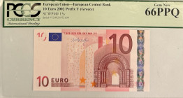 Greece - European Union
European Central Bank
10 Euro, 2002
S/N Y24921972109 - Signature of M. Draghi
Serial number prefix “Y”
Pick 15y

Graded Gem Ne...