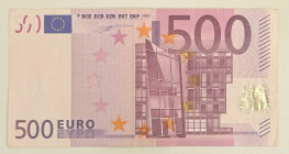 Greece - European Union
European Central Bank
500 Euros, 2002
Serial number prefix “Y”
S/N Y00008134426 - Signature of W.F. Duisenberg
Pick 7y

Good v...