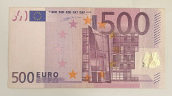 Greece - European Union
European Central Bank
500 Euros, 2002
Serial number prefix “Y”
S/N Y00006199318 - Signature of W.F. Duisenberg
Pick 7y

Very f...