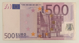 Greece - European Union
European Central Bank
500 Euros, 2002
Serial number prefix “Y”
S/N Y00001920952 - Signature of W.F. Duisenberg
Pick 7y

About ...