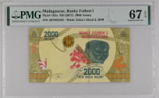 Madagascar
Banky Foiben’i
2.000 Ariary, ND (2017)
S/N A07943343
Watermark: Zebu’s Head and 2.000
Pick 101a

Graded Superb Gem Uncirculated 67 EPQ PMG....