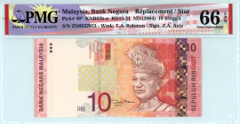 Malaysia 
Bank Negara
Replacement 10 Ringgit, ND (2004)
S/N ZD0537923 - Signature of Z.A. Aziz
Watermark: T.A. Rahman
Pick 46*; KNB 63h-n; RD 15-21

G...