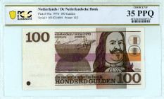 Netherlands
De Nederlandsche Bank
100 Gulden, 14 May 1970
S/N 0510234894
Printer: JEZ
Pick 93a

Graded Choice Very Fine 35 PPQ PCGS BANKNOTE.