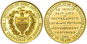 Waadt, Vergoldete AE Medaille 1845, Jesuiten