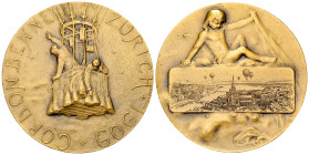 Zürich, AE Medaille 1909 auf das Gordon-Bennet-Rennen