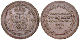 Carlos IV AE Proclamation 2 Reales 1789