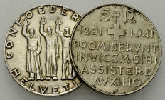 Schweiz, Lot von 2 AR 5 Franken 1941, 650 Jahre Bund