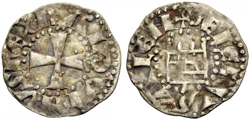 KINGDOM OF JERUSALEM. BALDWIN III 1143-1163. Denier. Cross, BALDVINVS REX Rv. Th...