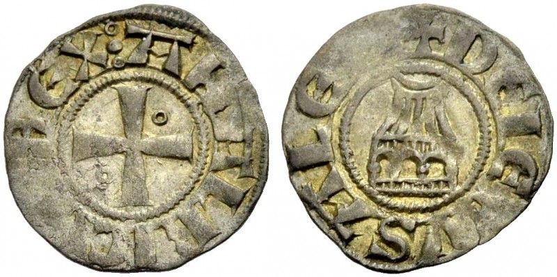 KINGDOM OF JERUSALEM. AMAURY, 1163-1174. Denier. Cross with annulet in second an...