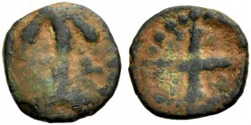 SIDON, Barony. ANONYMOUS, Mid- to Late Thirteenth Century. Copper coin or token. Arrow and small cross. Rv. Cross. A neat pearl border on both sides. ...