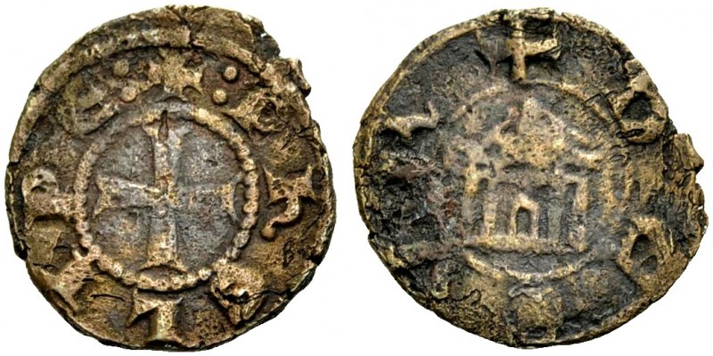 LORDSHIP OF TYRE. PHILIP OF MONTFORT, 1243-1270. Copper coin. Cross, +:PHELIPE: ...