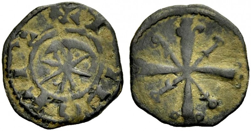 THE COUNTY OF TRIPOLI. RAYMOND III, 1152-1187. "Star and crescent" copper. Cresc...