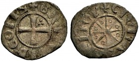 THE COUNTY OF TRIPOLI. BOHEMOND V, 1233-1251. Denier. Cross with three pellets in second quarter, +BAMVND' COMS Rv. Eight-pointed star with annulets b...