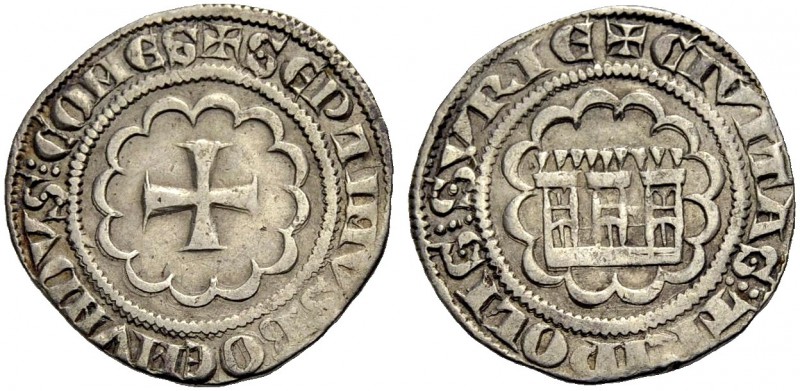 THE COUNTY OF TRIPOLI. BOHEMOND VII., 1275-1287. Half-gros. Cross in twelve-foil...