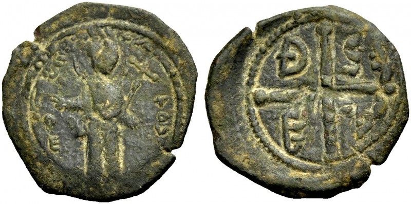 THE PRINCIPALITY OF ANTIOCH. TANCRED, 1104-1112. Copper coin type 3. Standing fi...
