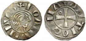 THE PRINCIPALITY OF ANTIOCH. BOHEMOND III, Minority 1149-1163. Denier. Bare head r., +BOAMVNDVS with dotted S. Rv. Cross with an annulet in the first ...