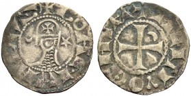 THE PRINCIPALITY OF ANTIOCH. BOHEMOND IV, 1201-1233. Denier. Helmeted head l. between crescent and five-pointed star, chain mail composed of crescents...