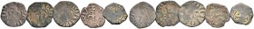 THE PRINCIPALITY OF ANTIOCH. BOHEMOND IV-V, 1215-1250. Lot of five pougeoises. Fleur-de-lis, +BOAMVNDVS Rv. Cross with pellets in the angles (5). Metc...
