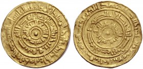 CRUSADER IMITATIONS OF ARABIC COINS. EARLIEST IMITATIVE GOLD. Imitation of a Fatimid dinar of the caliph al-Mustansir billâh, 427-486 H.,/1036-1094 AD...