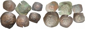 The Latin Rulers of Thessalonika, 1204-1224. Lot of six aspron trachea (6).
Very fine