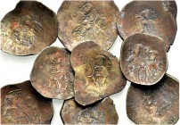 The Latin Rulers of Constantinople, 1204-1261. Lot of nine aspron trachea (9).
Very fine