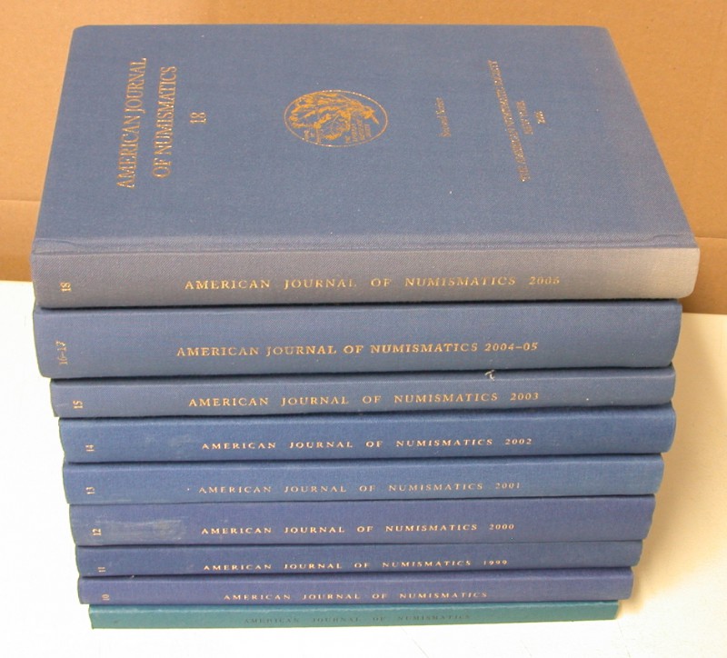 PERIODICALS. AMERICAN JOURNAL OF NUMISMATICS. Second series vol. 9/1997-18/2006....