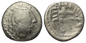 Ostkelten. Alexander III - Typen.

 Drachme (Silber). Ca. 3. - 2. Jhdt. v. Chr.
Vs: Stilisierter Kopf des Herakles im Löwenskalp rechts.
Rs: Stark...