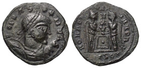 Imitationen römischer Münzen.


Imitation eines Follis (Bronze) von Constantinus II. (337 - 340 n. Chr.).

Vs: Büste mit Lorbeerkranz und Panzer ...