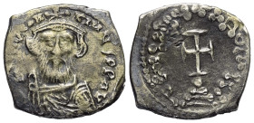 Constans II. (641 - 668 n. Chr.).

 Hexagramm (Silber). 648 - 652 n. Chr. Constantinopolis.
Vs: D N CONSTAN - TINUS P P AV. Gekrönte Büste in Chlam...