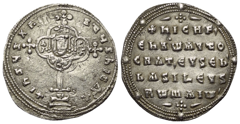 Nicephorus II. Phocas (963 - 969 n. Chr.).

 Miliaresion (Silber). Constantino...