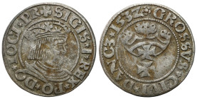 Sigismund I Old
POLSKA / POLAND / POLEN / POLOGNE / POLSKO

Zygmunt I Stary. Grosz (Groschen) 1532, Gdansk / Danzig 

Wariant z końcówką PR na ko...