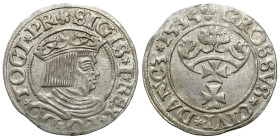 Sigismund I Old
POLSKA / POLAND / POLEN / POLOGNE / POLSKO

Zygmunt I Stary. Grosz (Groschen) 1535, Gdansk / Danzig - VERY NICE 

Końcówka napisu...