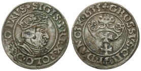 Sigismund I Old
POLSKA / POLAND / POLEN / POLOGNE / POLSKO

Zygmunt I Stary. Grosz (Groschen) 1535, Gdansk / Danzig 

Końcówka napisu PRVS.Ciemna...