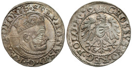 Stephan Batory
POLSKA / POLAND / POLEN / POLOGNE / POLSKO

Stefan Batory. Grosz (Groschen) 1579, Olkusz - VERY RARE i VERY NICE
AW: Popiersie król...
