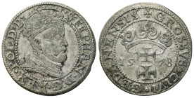 Stephan Batory 
POLSKA / POLAND / POLEN / POLOGNE / POLSKO

Stefan Batory. Grosz (Groschen) 1578 Gdansk / Danzig 

Lekkie niedobicie portretu, re...