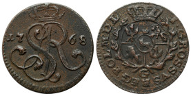 Stanislaus Augustus Poniatowski 
POLSKA / POLAND / POLEN / POLOGNE / POLSKO

Stanisław August Poniatowski. Grosz (Groschen) 1768 G, Krakow / Cracow...