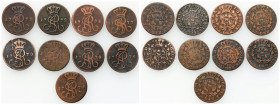 Stanislaus Augustus Poniatowski 
POLSKA / POLAND / POLEN / POLOGNE / POLSKO

Stanisław August Poniatowski. Grosz (Groschen) 1770-1779, group of 9 p...